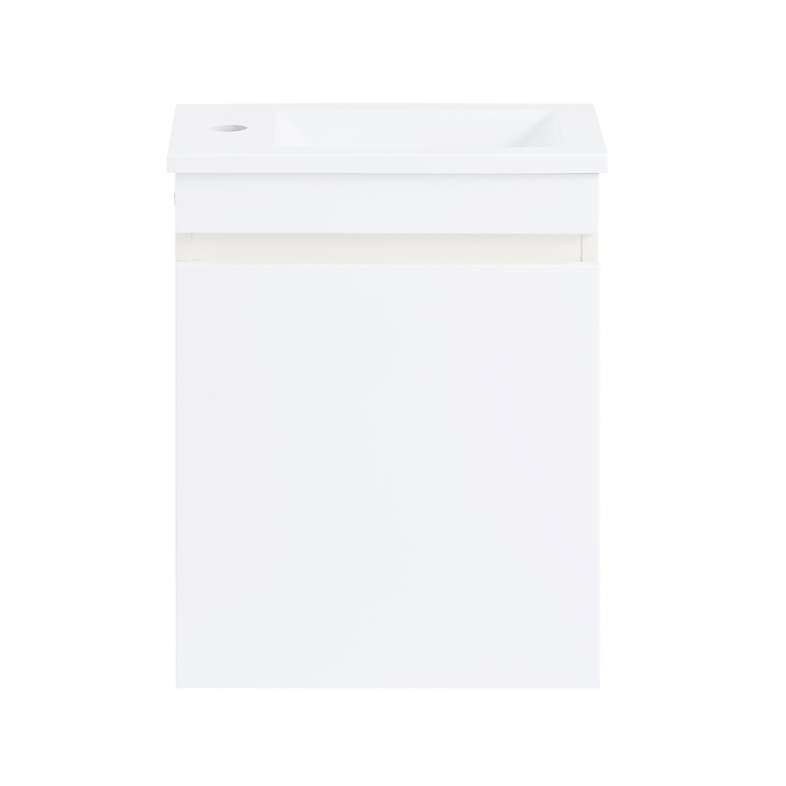 foto del prodotto mobili da bagno sospeso mobile lavabo con 1 anta bianco 41x25x52cm bzr170 w