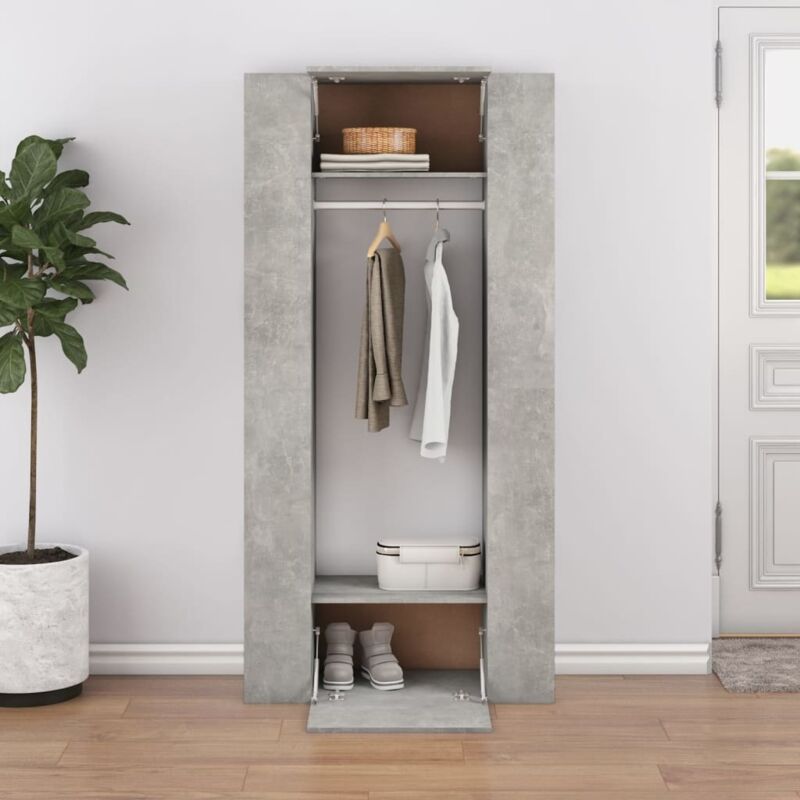 foto del prodotto mobili da corridoio 2 pz grigio cemento in legno multistrato vidaxl