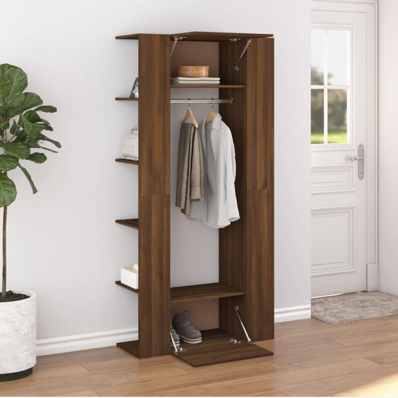 foto del prodotto mobili da corridoio 2 pz rovere marrone in legno multistrato vidaxl