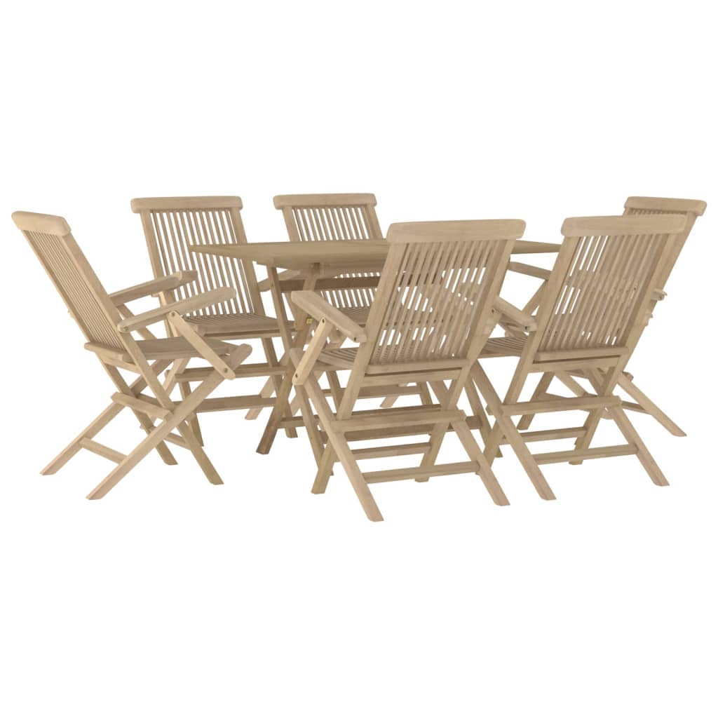 foto del prodotto mobili da giardino mobili da esterno set di mobili 7 pezzi in legno massello di teak grigio 02 0017435