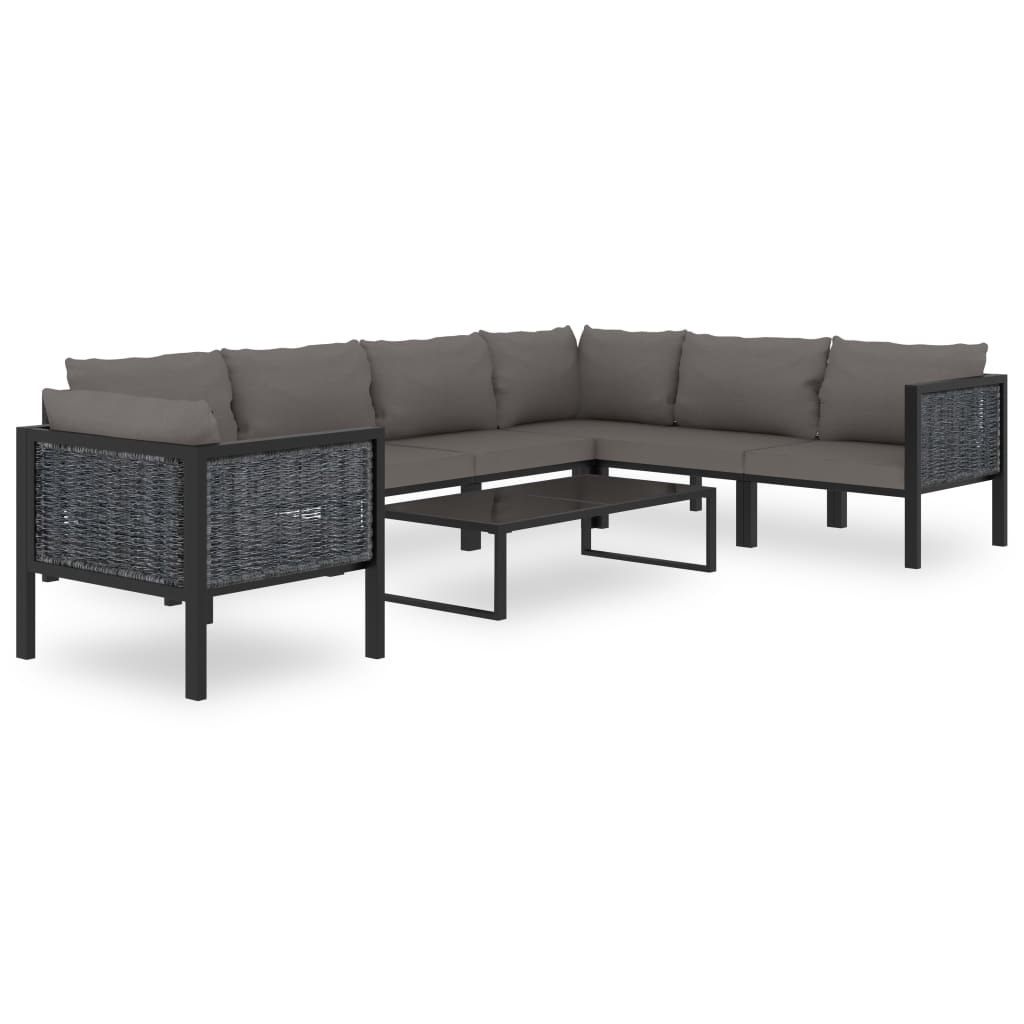 foto del prodotto mobili da giardino mobili da esterno set di mobili da 8 pezzi con cuscini in resina intrecciata antracite 02 0017669