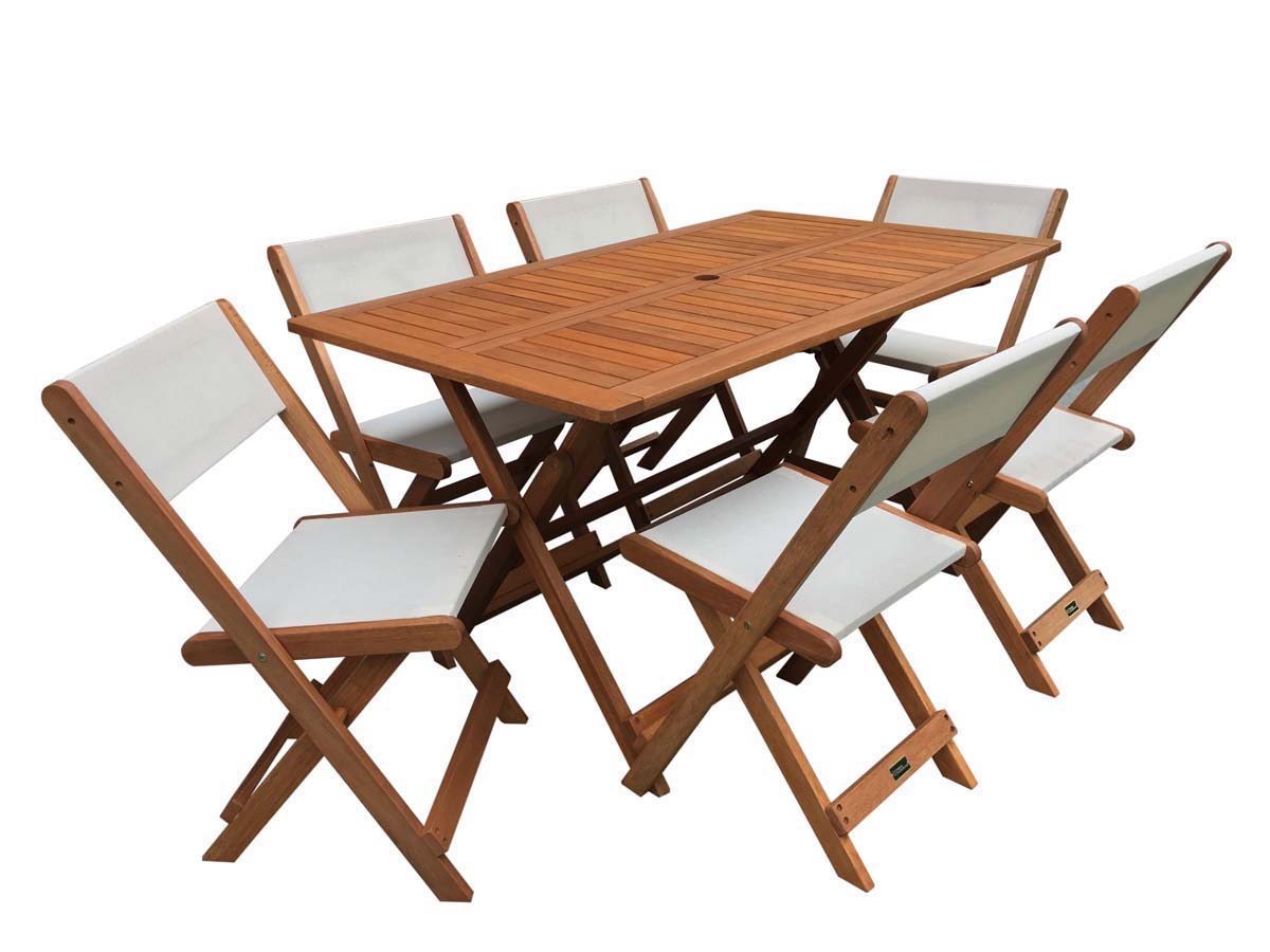foto del prodotto mobili da giardino quot seoul quot 1 tavolo 6 sedie acero beige