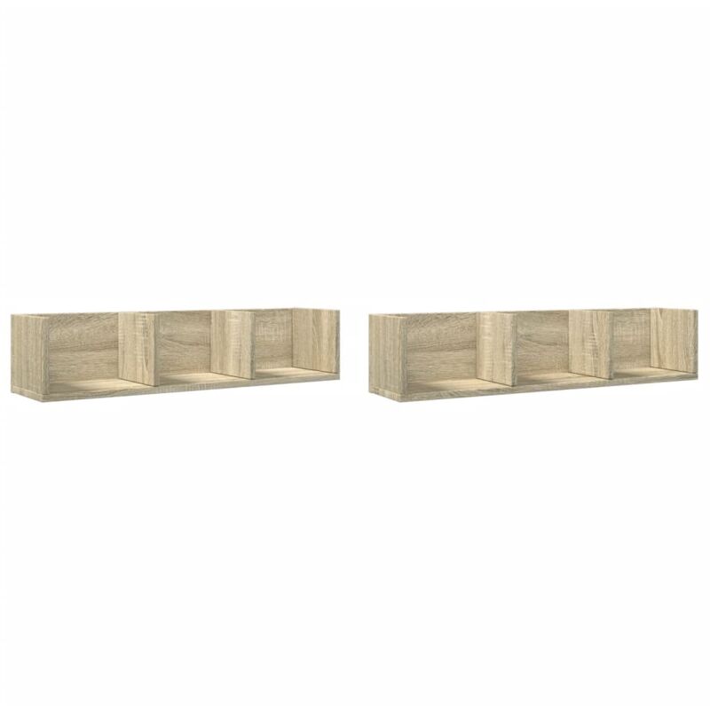 foto del prodotto mobili parete 2 pz rovere sonoma 75x18x16,5cm legno multistrato vidaxl