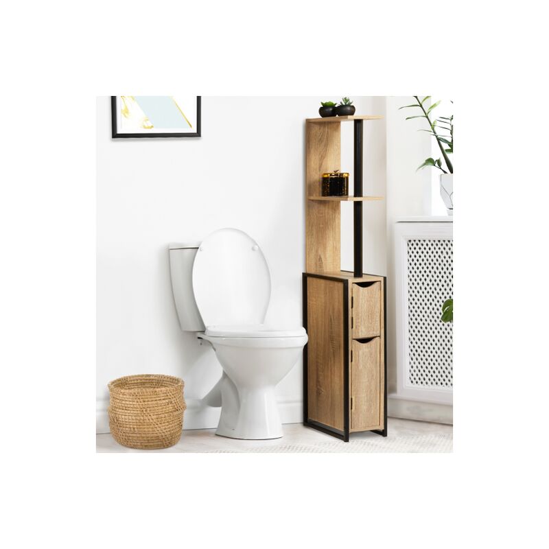 foto del prodotto mobili per wc a 2 ante con ripiani dal design industriale detroit