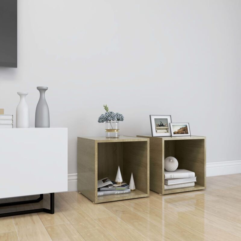 foto del prodotto mobili porta tv 2pz rovere sonoma 37x35x37 cm legno multistrato vidaxl