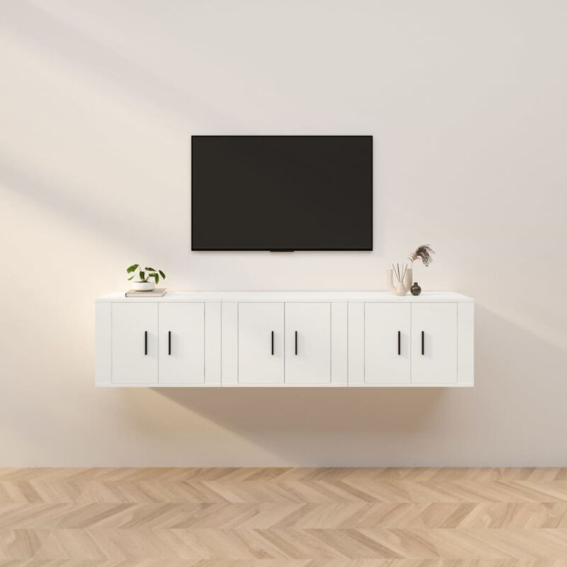 foto del prodotto mobili porta tv a parete 3 pz bianco 57x34,5x40 cm vidaxl