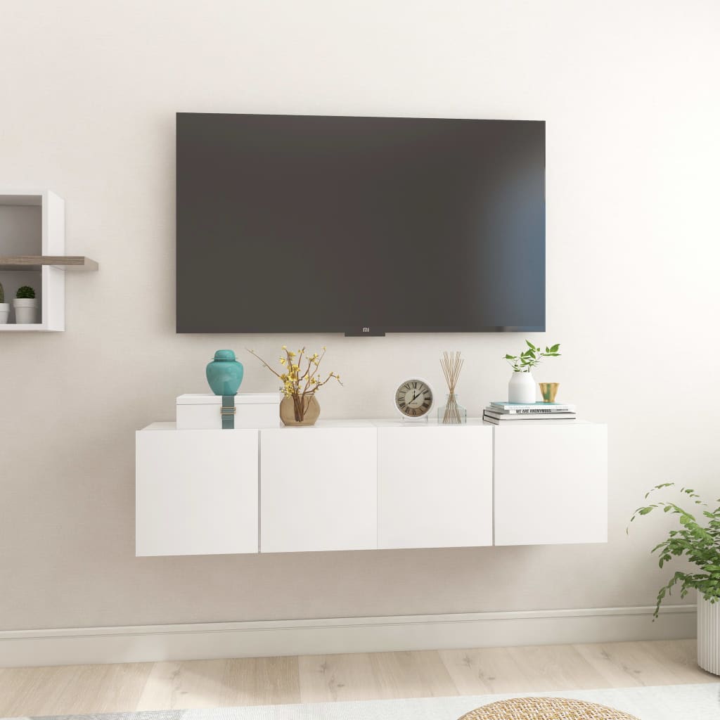 foto del prodotto mobili porta tv sospesi 2 pz bianco lucido 60x30x30cm cod mxl 13283