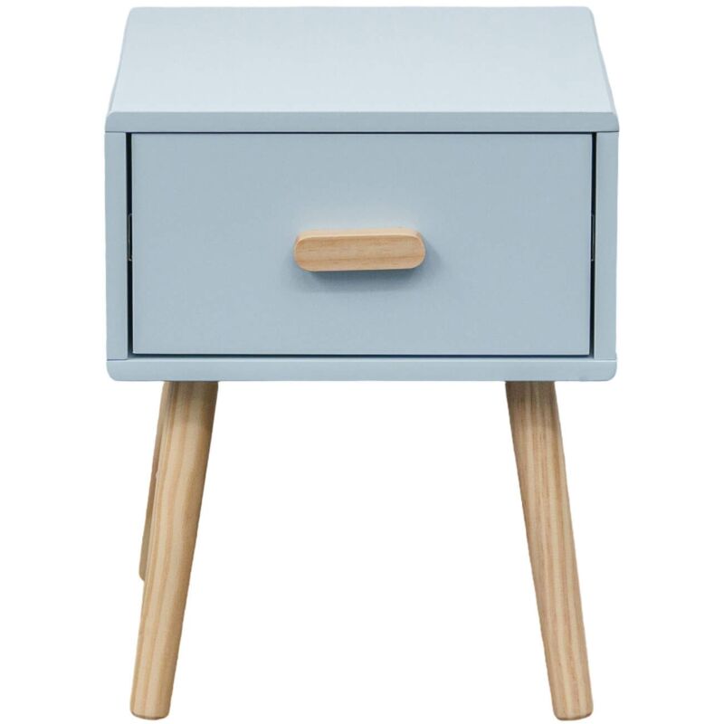 foto del prodotto mobili rebecca comodino rebecca mobili tazart 44x35x35 mdf legno celeste marrone scandinavo