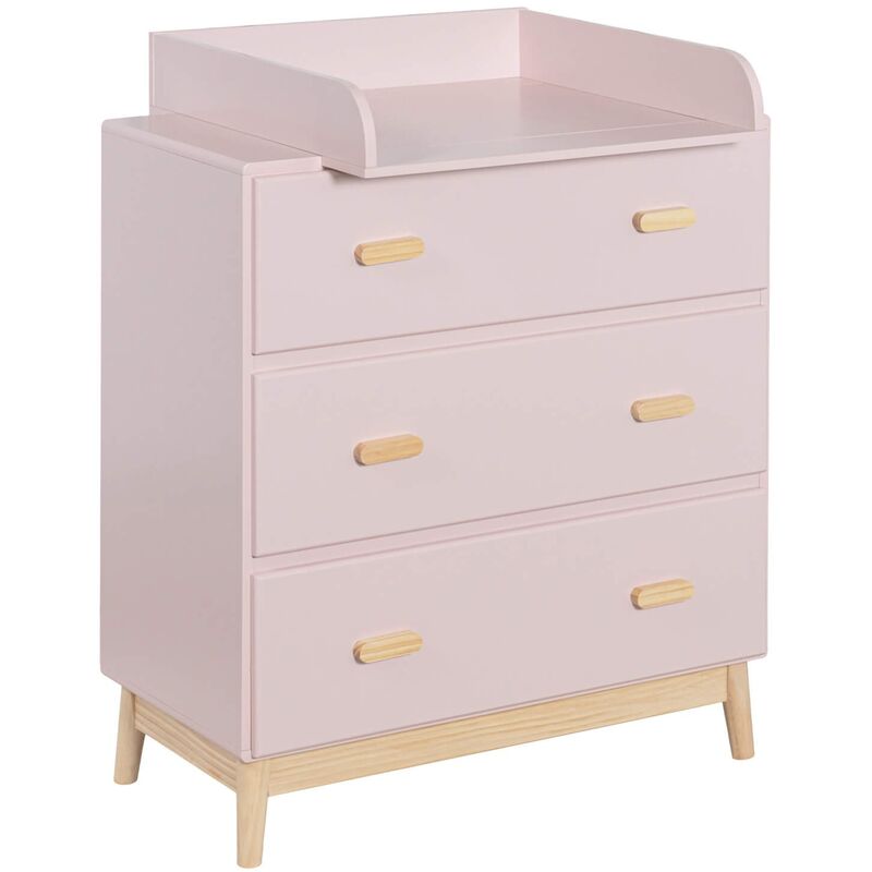 foto del prodotto mobili rebecca fasciatoio crossandra 100x80x42 mdf pino rosa marrone scandinavo da montare