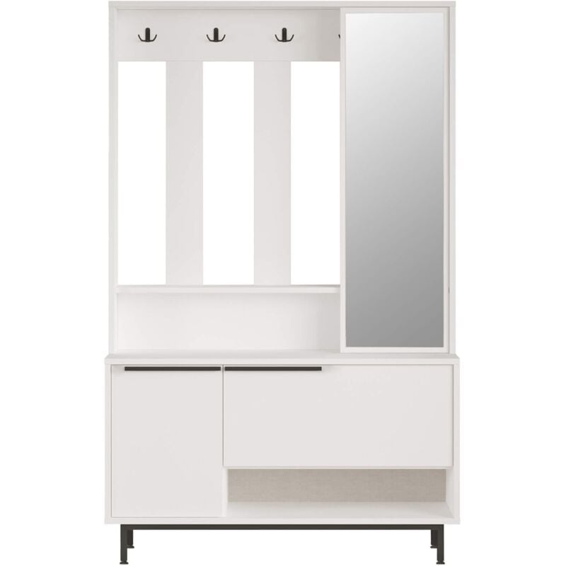 foto del prodotto mobili rebecca guardaroba da ingresso rebecca mobili mikan 178x112x33,5 truciolato vetro bianco grigio scuro moderno