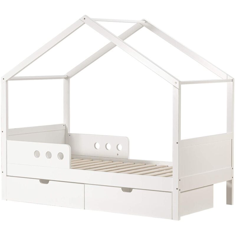 foto del prodotto mobili rebecca letto per bambini rebecca mobili rihan 151x170x86 pino bianco marrone chiaro scandinavo