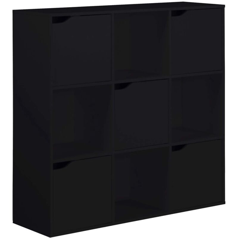 foto del prodotto mobili rebecca libreria rebecca mobili kachnar 90x90x30 truciolato nero moderno