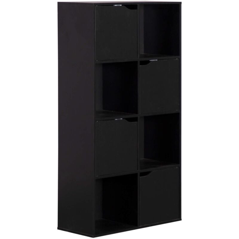 foto del prodotto mobili rebecca libreria rebecca mobili rofia 119x60x29 truciolato nero moderno