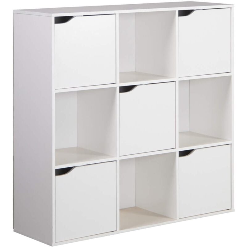 foto del prodotto mobili rebecca libreria rebecca mobili vesparia 90x90x30 truciolato bianco moderno