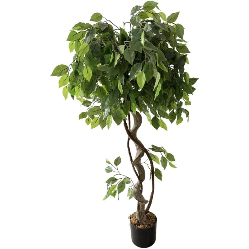 foto del prodotto mobili rebecca pianta artificiale ficus rebecca mobili akdem 120x40x40 peva polietilene verde marrone