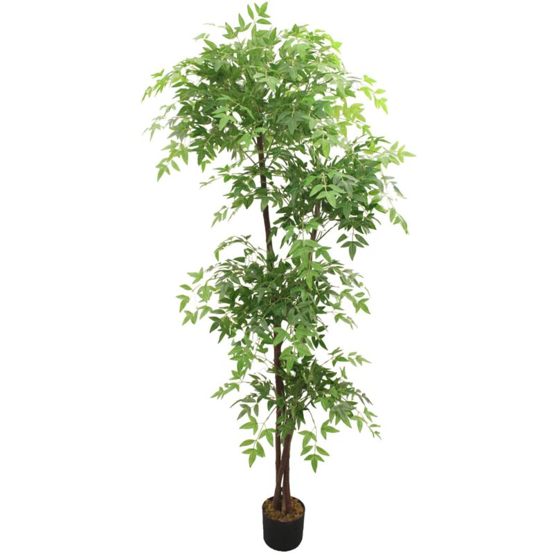 foto del prodotto mobili rebecca pianta artificiale nandina rebecca mobili zamrud 150x50x50 peva legno verde marrone