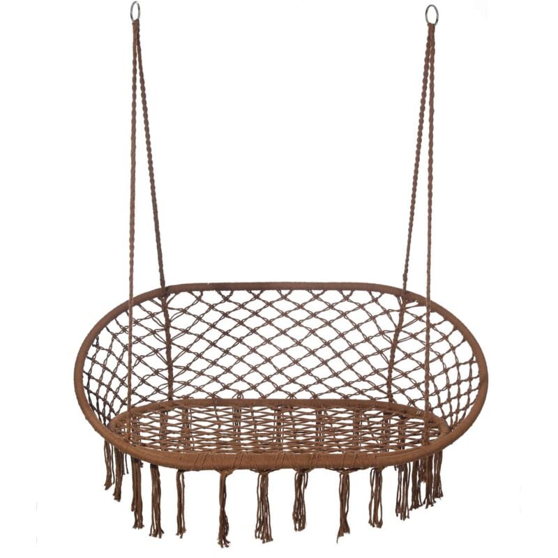 foto del prodotto mobili rebecca poltrona sospesa rebecca mobili hesperis 150x130x70 policotone acciaio marrone boho