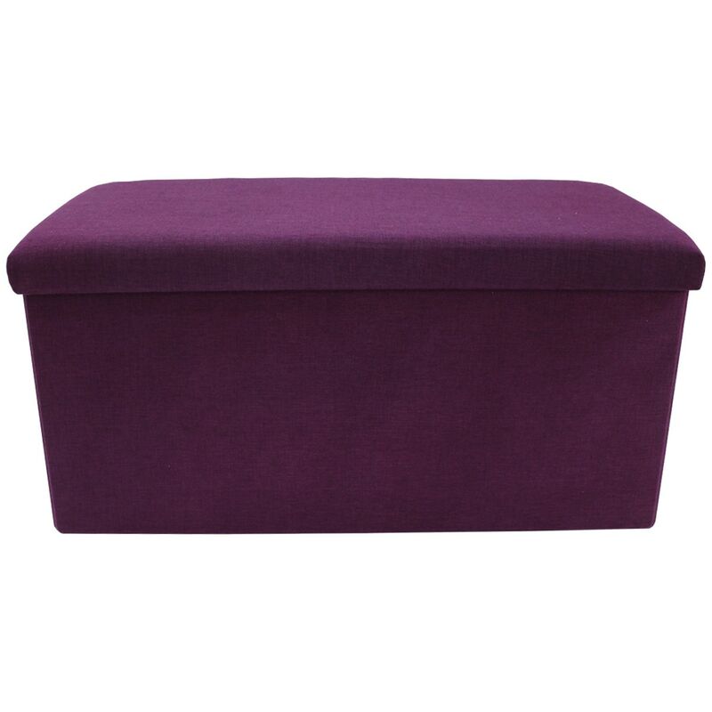 foto del prodotto mobili rebecca puff panca sgabello imbottito viola cotone salvaspazio 38x76x38