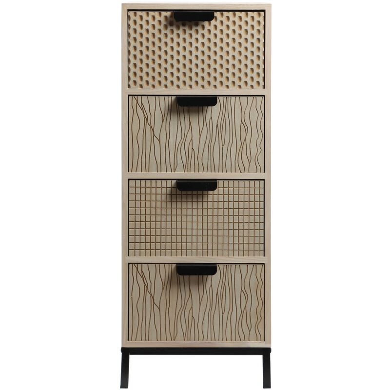 foto del prodotto mobili rebecca rebecca mobili cassettiera con 4 cassetti in legno e metallo stile moderno