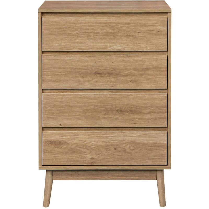 foto del prodotto mobili rebecca rebecca mobili cassettiera mobile 4 cassetti legno marrone stile nordico per camera da letto