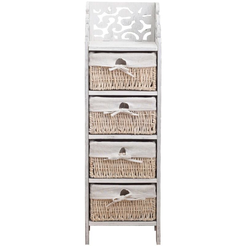 foto del prodotto mobili rebecca rebecca mobili cassettiera mobile bagno barocco 4 cassetti bianchi 98x29x22