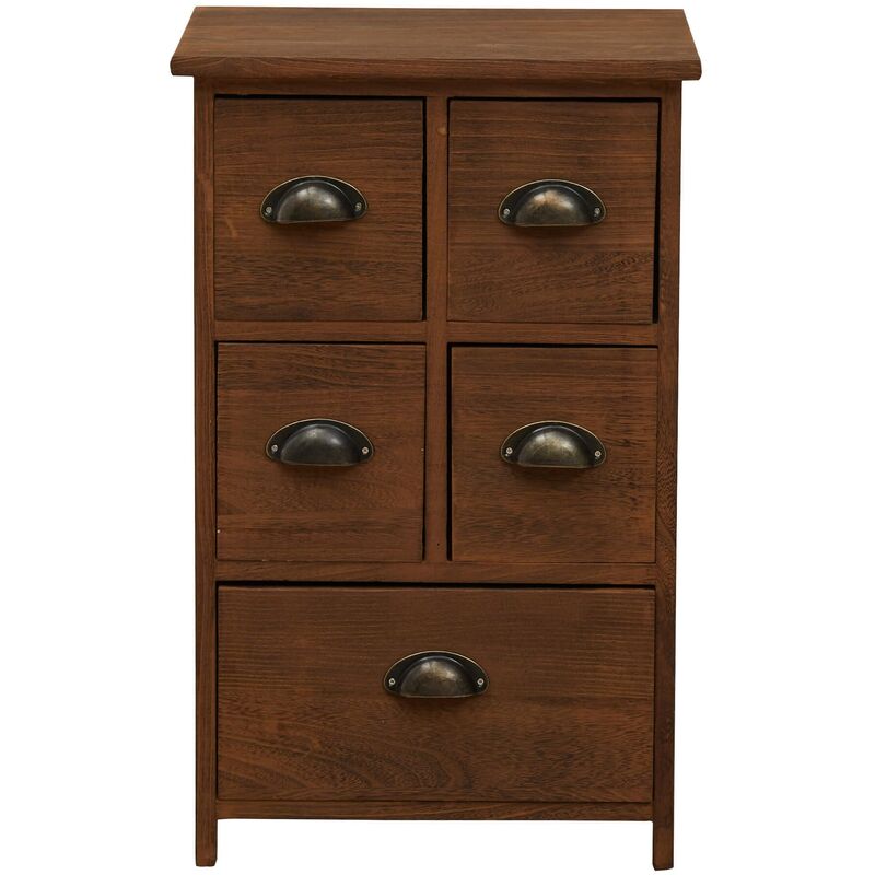 foto del prodotto mobili rebecca rebecca mobili comodini mobile bagno cassettiera marrone retr vintage 66x40x30