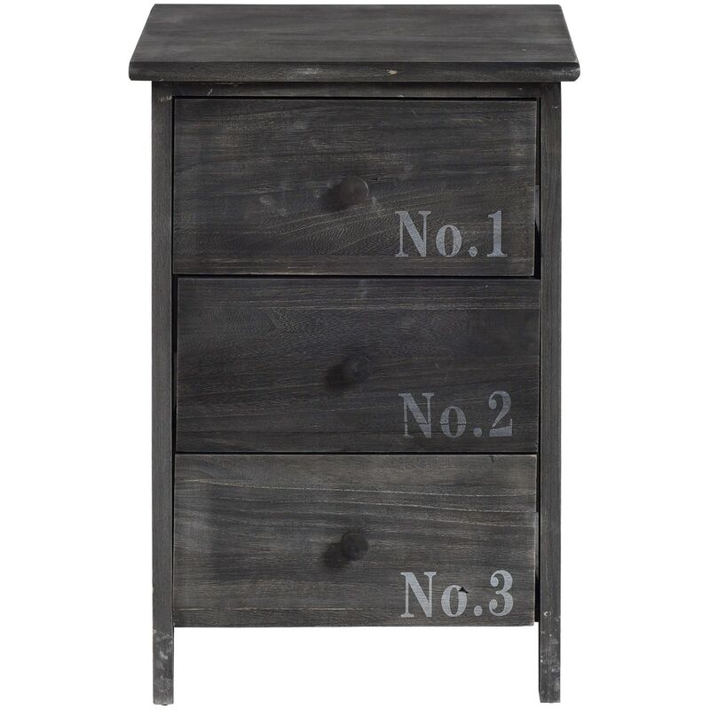 foto del prodotto mobili rebecca rebecca mobili comodino cassettiera 3 cassetti legno grigio shabby 54x35x27