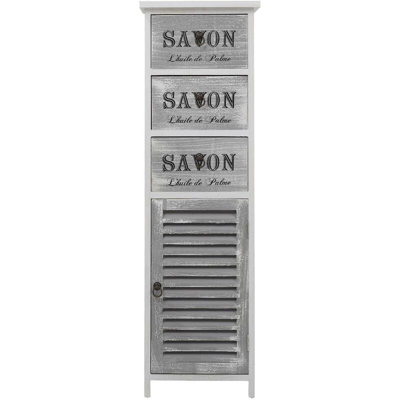 foto del prodotto mobili rebecca rebecca mobili comodino cassettiera grigio 3 cassetti anta legno 102x32x27