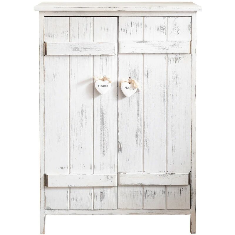foto del prodotto mobili rebecca rebecca mobili comodino mobiletto doppia anta legno bianco shabby chic 70x51x30