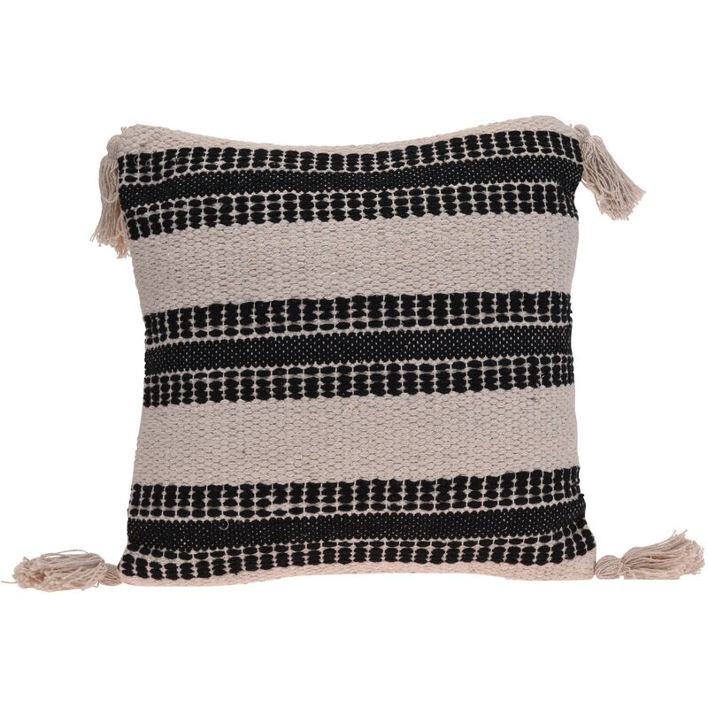 foto del prodotto mobili rebecca rebecca mobili cuscino decorativo cuscino per divanetto beige nero cotone per interno esterno