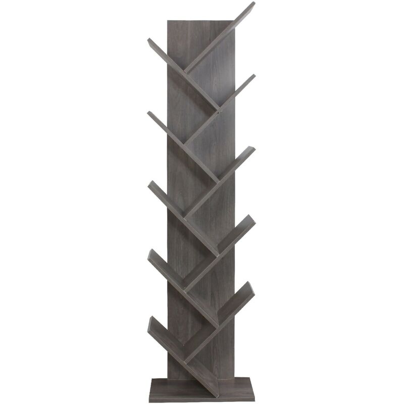 foto del prodotto mobili rebecca rebecca mobili libreria scaffale 10 ripiani mdf grigio sbiancato 160x44,5x22