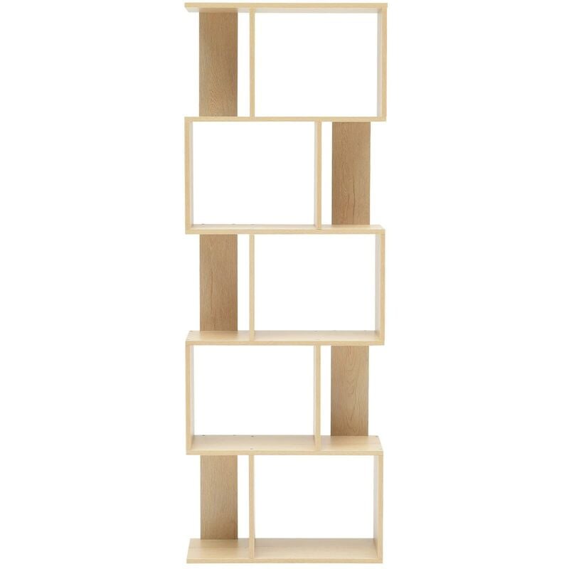 foto del prodotto mobili rebecca rebecca mobili libreria scaffale 5 ripiani legno beige moderno 172,5x60x24