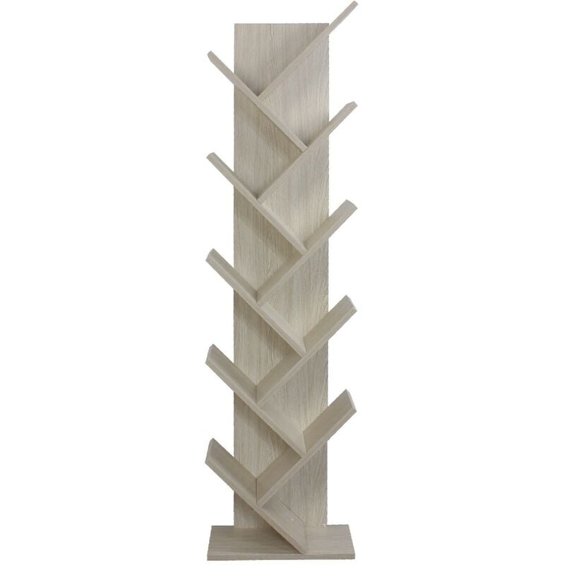 foto del prodotto mobili rebecca rebecca mobili libreria scaffale mdf abete sbiancato 10 ripiani sala 160x44,5x22