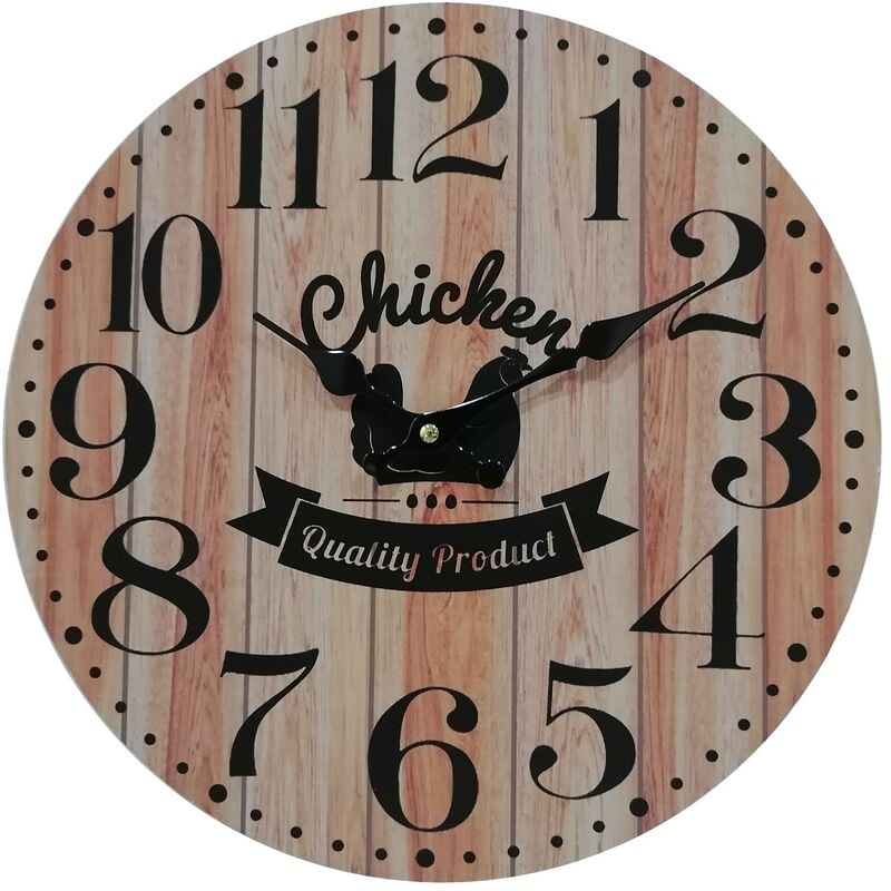 foto del prodotto mobili rebecca rebecca mobili orologio a muro da cucina stile vintage mdf marrone nero idea regalo