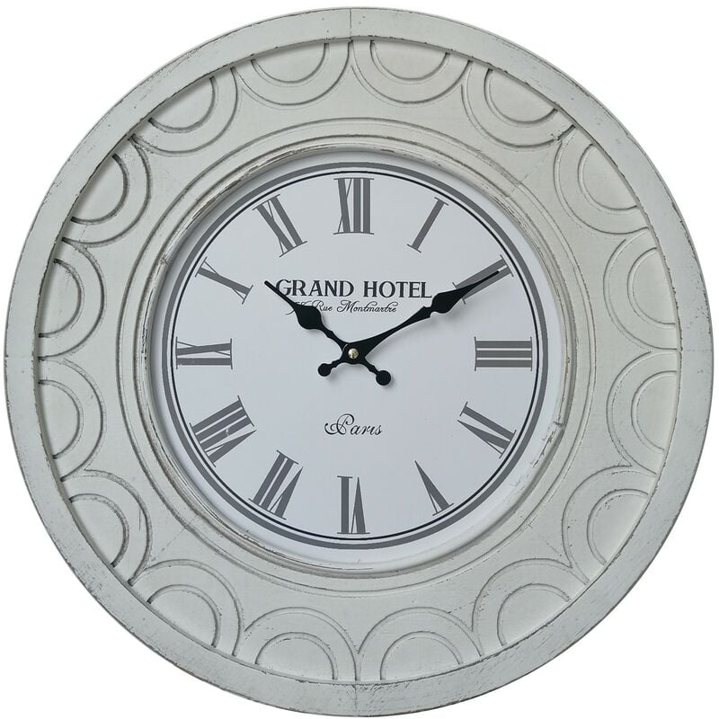 foto del prodotto mobili rebecca rebecca mobili orologio a muro grande orologi shabby mdf bianco per cucina salotto