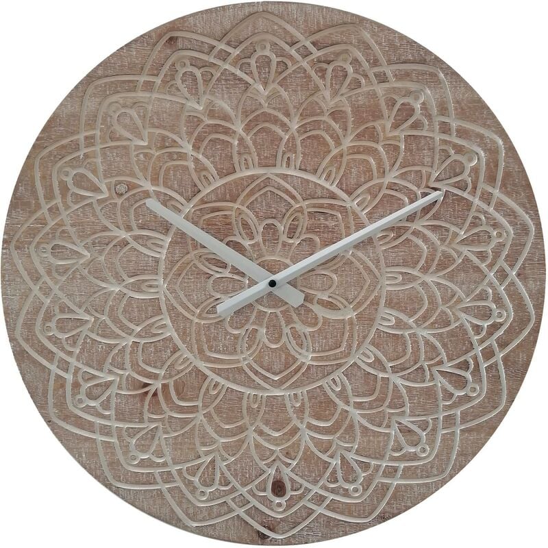 foto del prodotto mobili rebecca rebecca mobili orologio da decorazione marrone bianco in stile boho