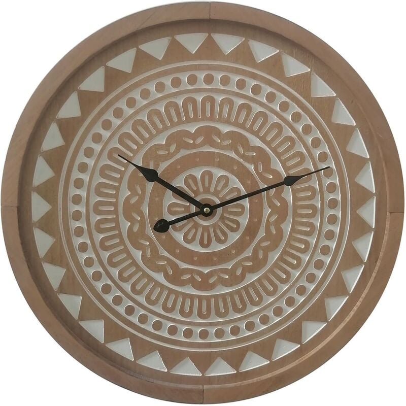 foto del prodotto mobili rebecca rebecca mobili orologio da parete grande marrone stile etnico in mdf