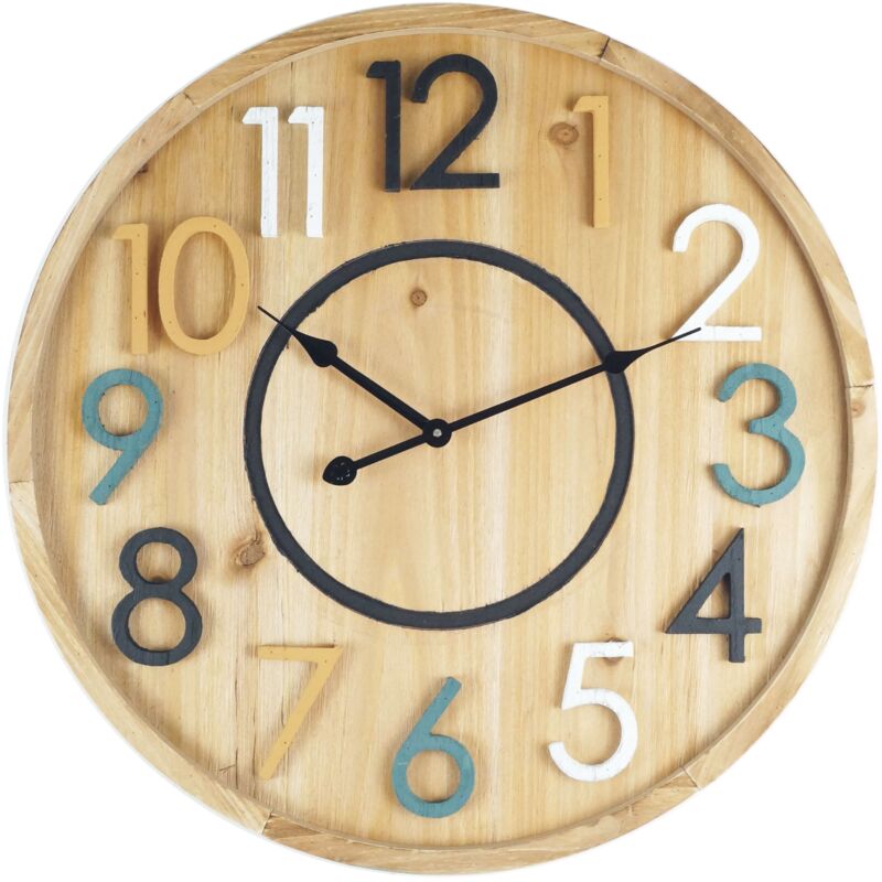 foto del prodotto mobili rebecca rebecca mobili orologio parete moderno mdf marrone camera ufficio sala 50x50x4,5