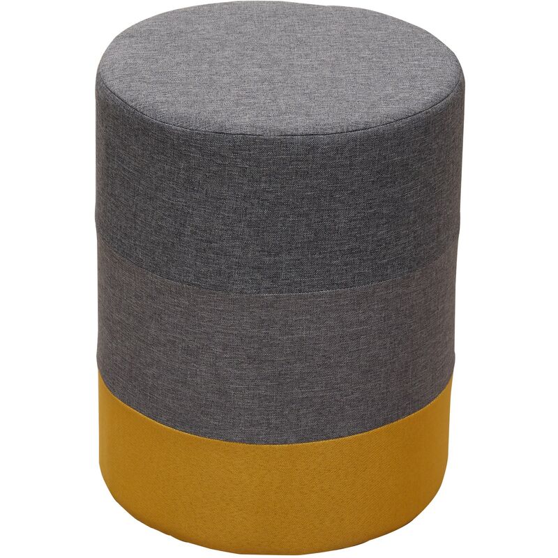 foto del prodotto mobili rebecca rebecca mobili poggiapiedi pouf imbottito legno tessuto giallo grigio 45x35x35