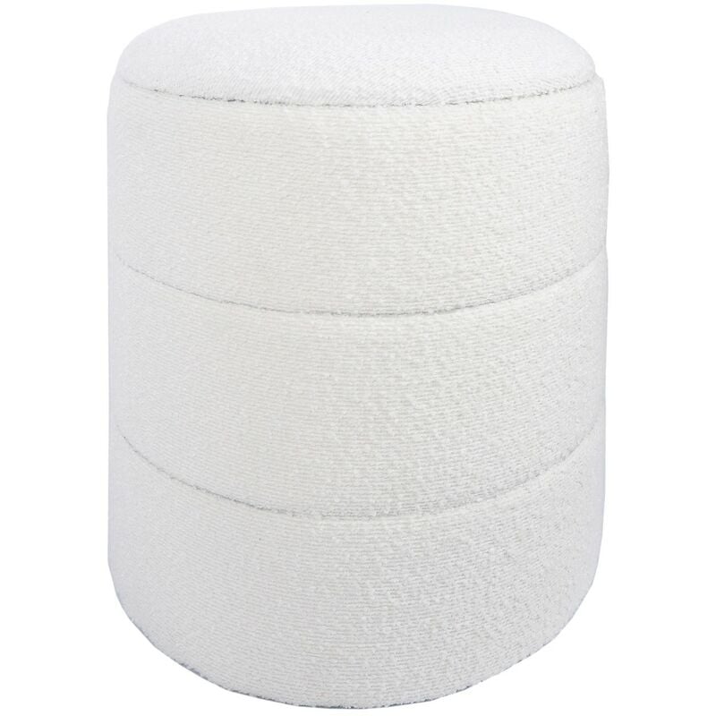 foto del prodotto mobili rebecca rebecca mobili pouf contenitore tondo sgabello imbottito bianco per salotto bagno