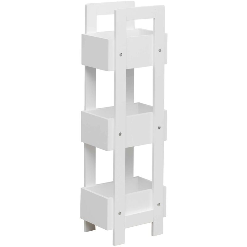 foto del prodotto mobili rebecca rebecca mobili scaffale da cucina a scala con 3 ripiani in legno bianco mobile da bagno moderno