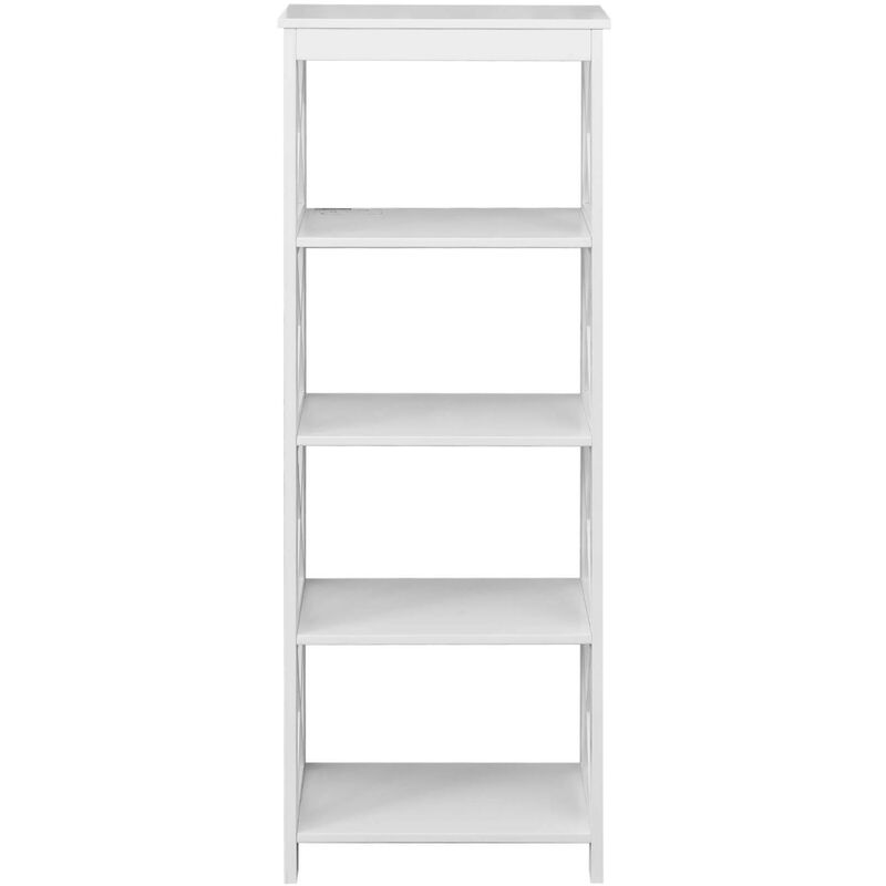 foto del prodotto mobili rebecca rebecca mobili scaffale in legno bianco libreria moderno 4 ripiani per bagno soggiorno