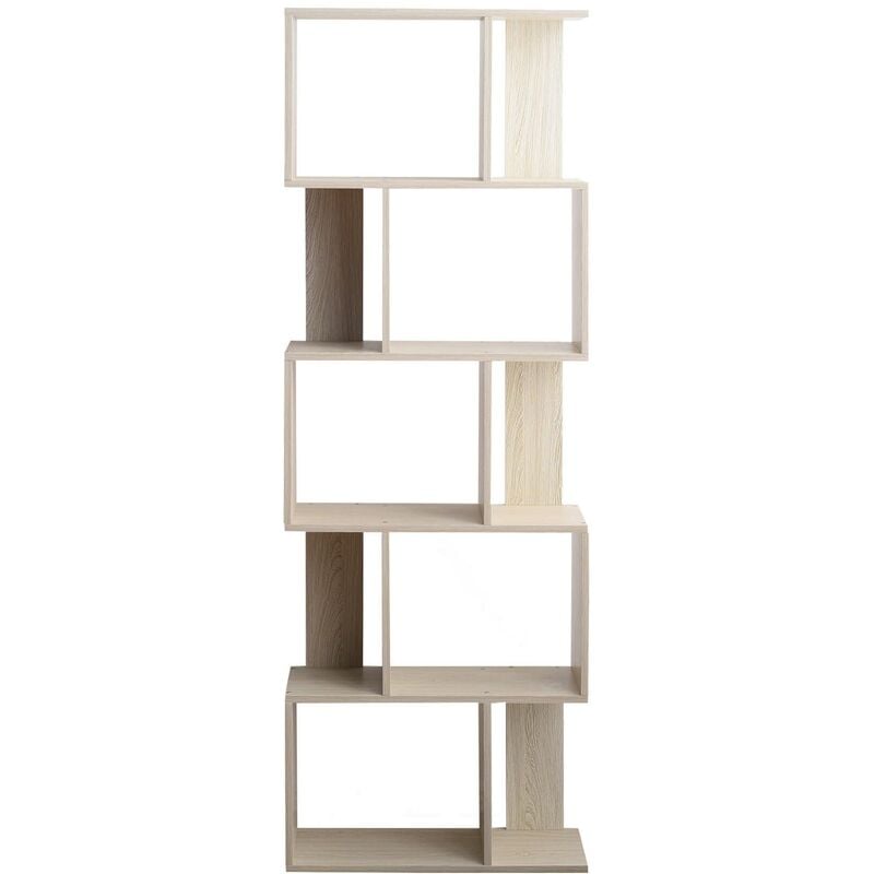 foto del prodotto mobili rebecca rebecca mobili scaffale libreria 5 ripiani abete sbiancato mdf sala 169x60x24