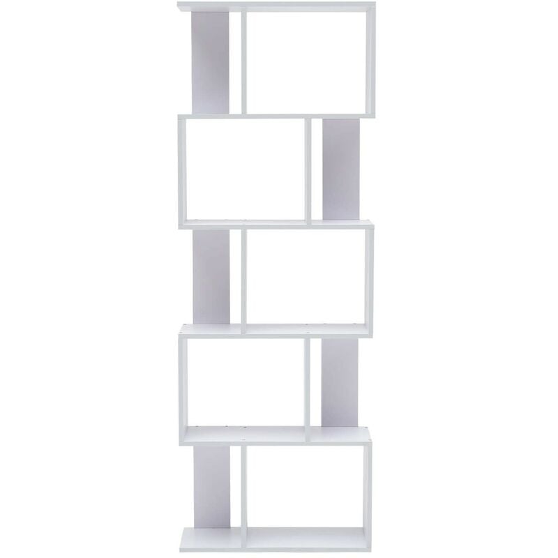 foto del prodotto mobili rebecca rebecca mobili scaffale libreria 5 ripiani legno bianco design 172,5x60x24,5