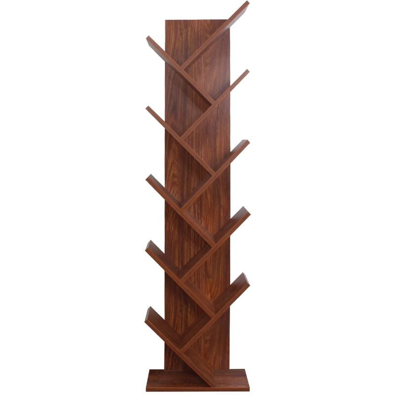 foto del prodotto mobili rebecca rebecca mobili scaffale libri libreria 10 mensole mdf marrone noce 160x44,5x22