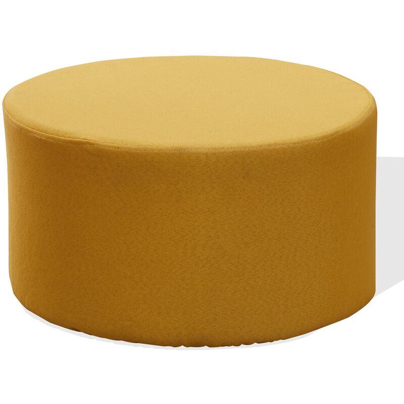 foto del prodotto mobili rebecca rebecca mobili sgabello pouff imbottito legno tessuto giallo moderno 25x45x45