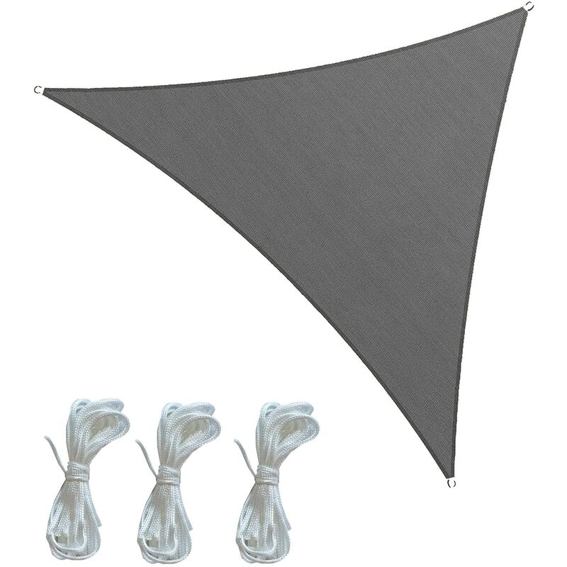 foto del prodotto mobili rebecca rebecca mobili tenda a vela triangolare grigio polietilene con corde 3x3x3