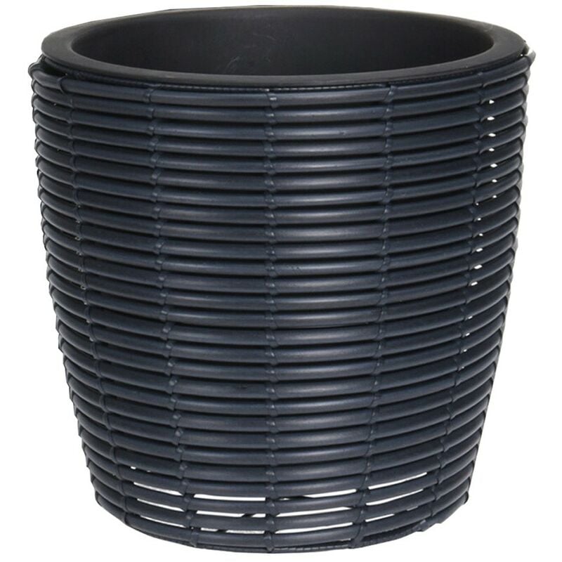 foto del prodotto mobili rebecca rebecca mobili vaso polyrattan portavaso piccolo nero per piante fiori