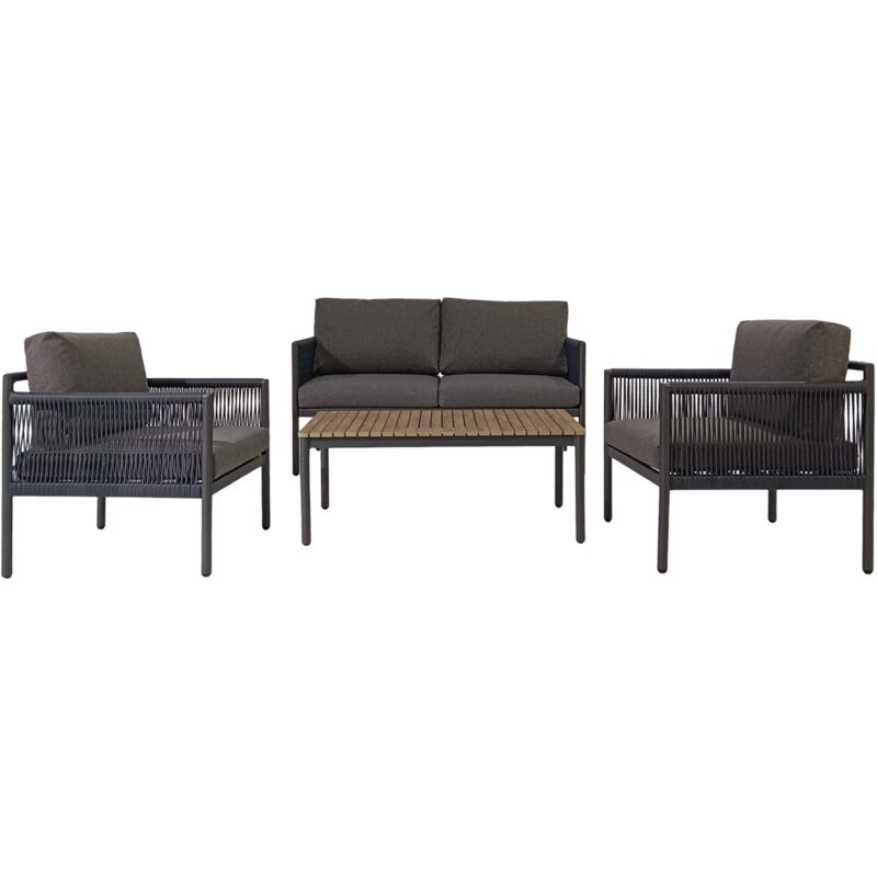 foto del prodotto mobili rebecca salotto da giardino rebecca mobili felfel 68x135x67 alluminio pe grigio scuro marrone moderno set 4 pz