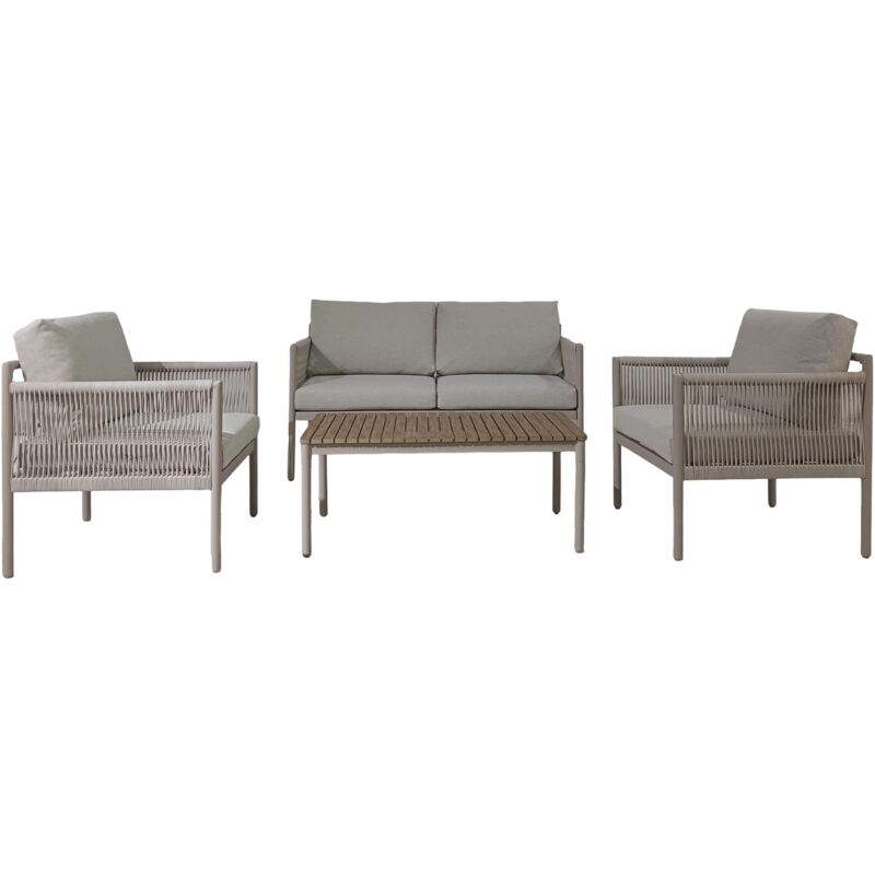 foto del prodotto mobili rebecca salotto da giardino rebecca mobili makopa 68x135x67 alluminio pe grigio chiaro marrone moderno set 4 pz